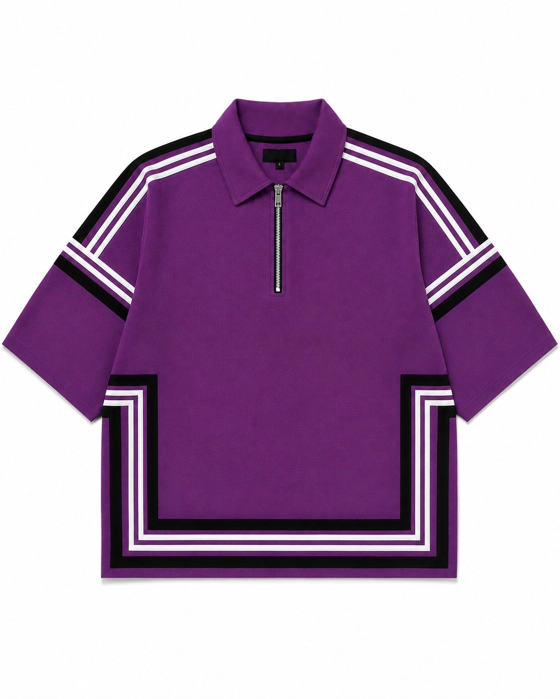 Boundary Zip Polo — Purple Potion