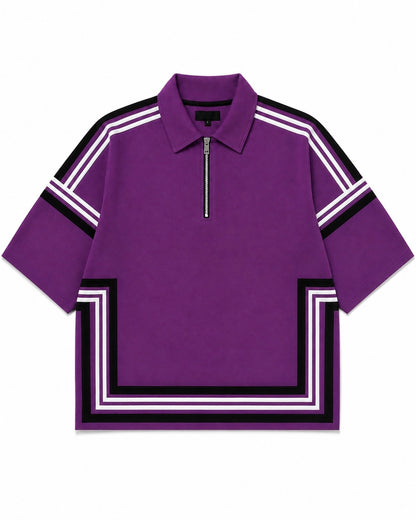 Boundary Zip Polo — Purple Potion