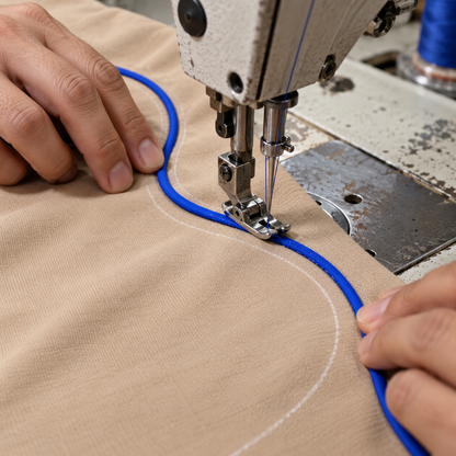 Line Theory Tee — Sand / Royal Blue