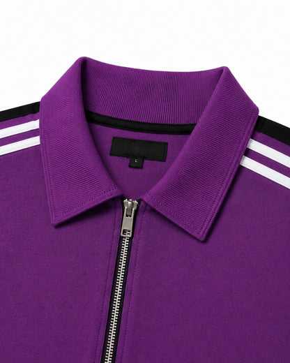 Boundary Zip Polo — Purple Potion