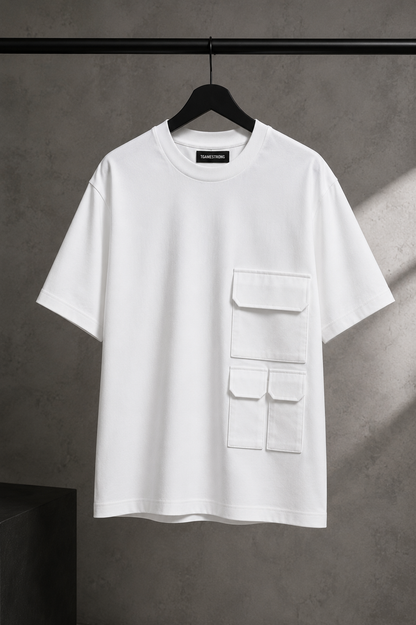 UTILITY BLOCK TEE White