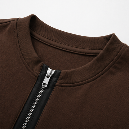 Axis Zip Tee — Coffee Brown