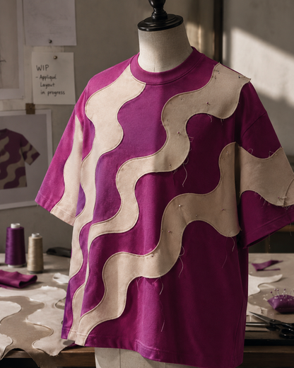 Studio Waveform Tee — Purple Potion / Sand
