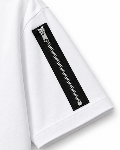 Twin Zip Tee — White