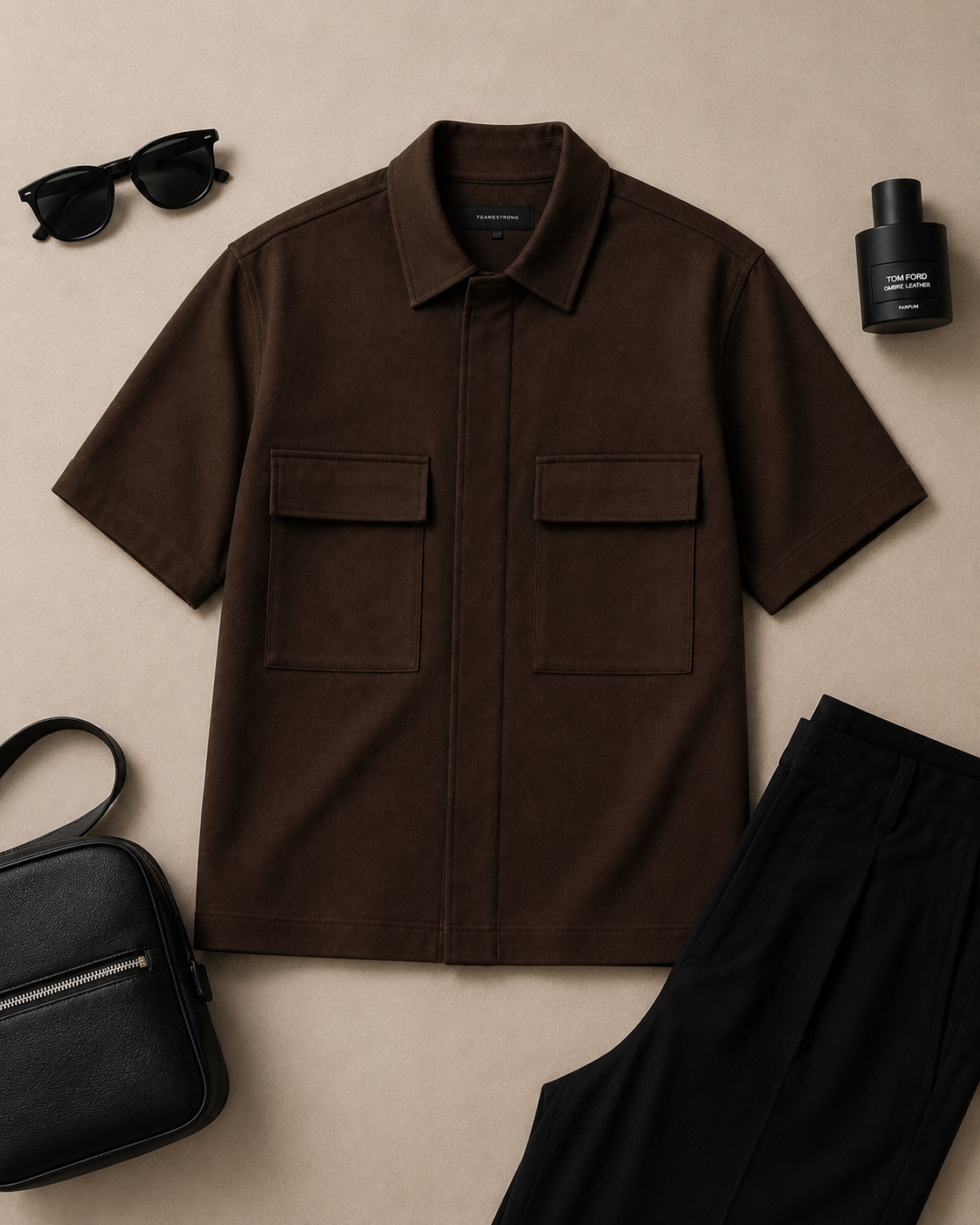 Utility Zip Overshirt - Coffee Brown