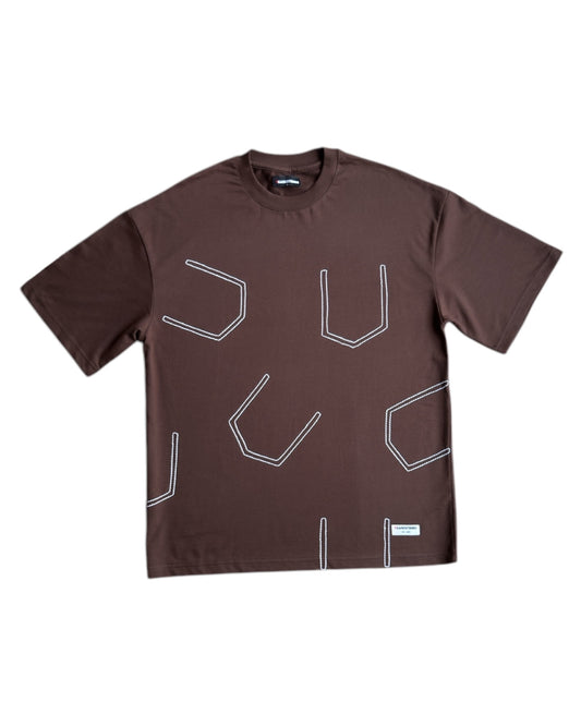 Brown pockets stitched Tee