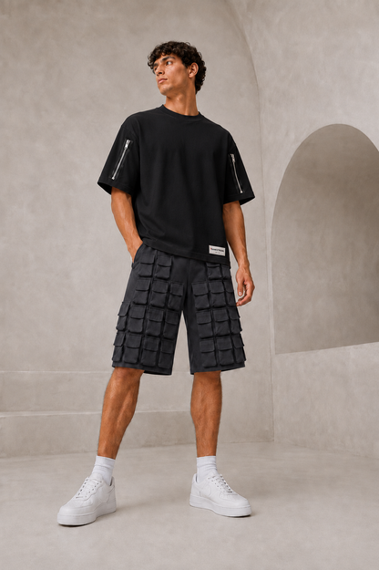Twin Zip Tee — Black