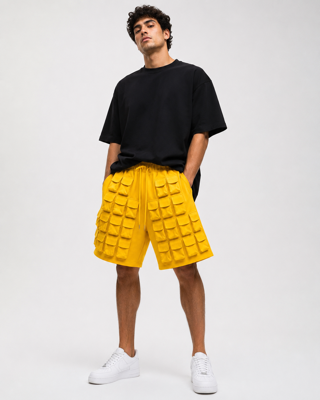 Utility Grid Shorts – Mustard Yellow