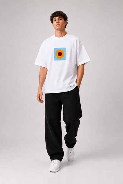 Patchwork Tee — Sky Bloom