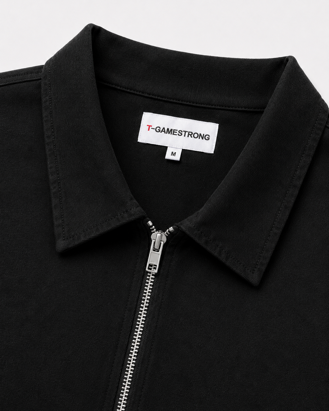 Studio Utility Zip Polo — Black