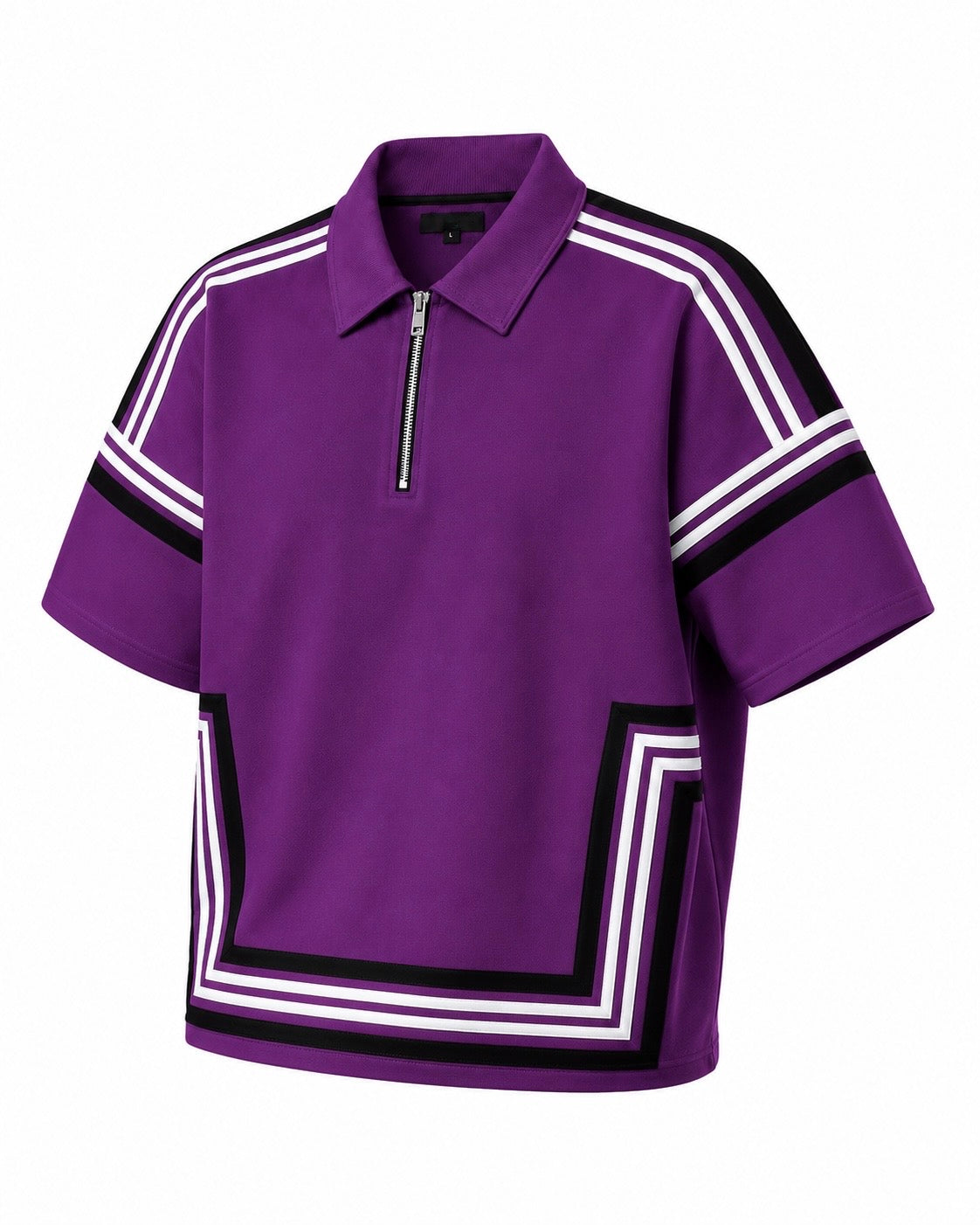 Boundary Zip Polo — Purple Potion