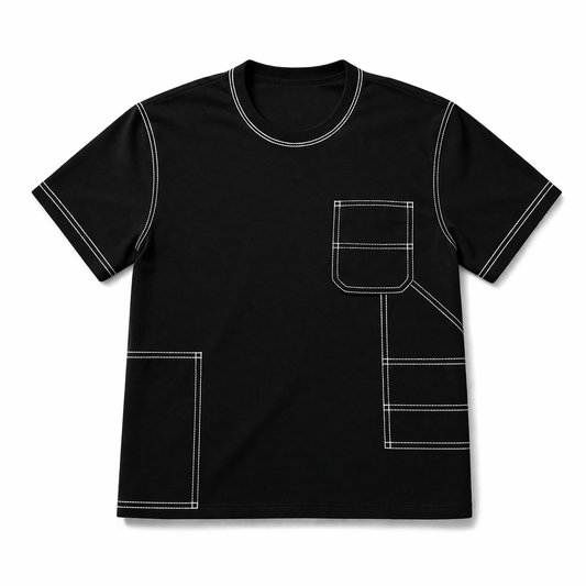 Engineered Stitch Tee Black