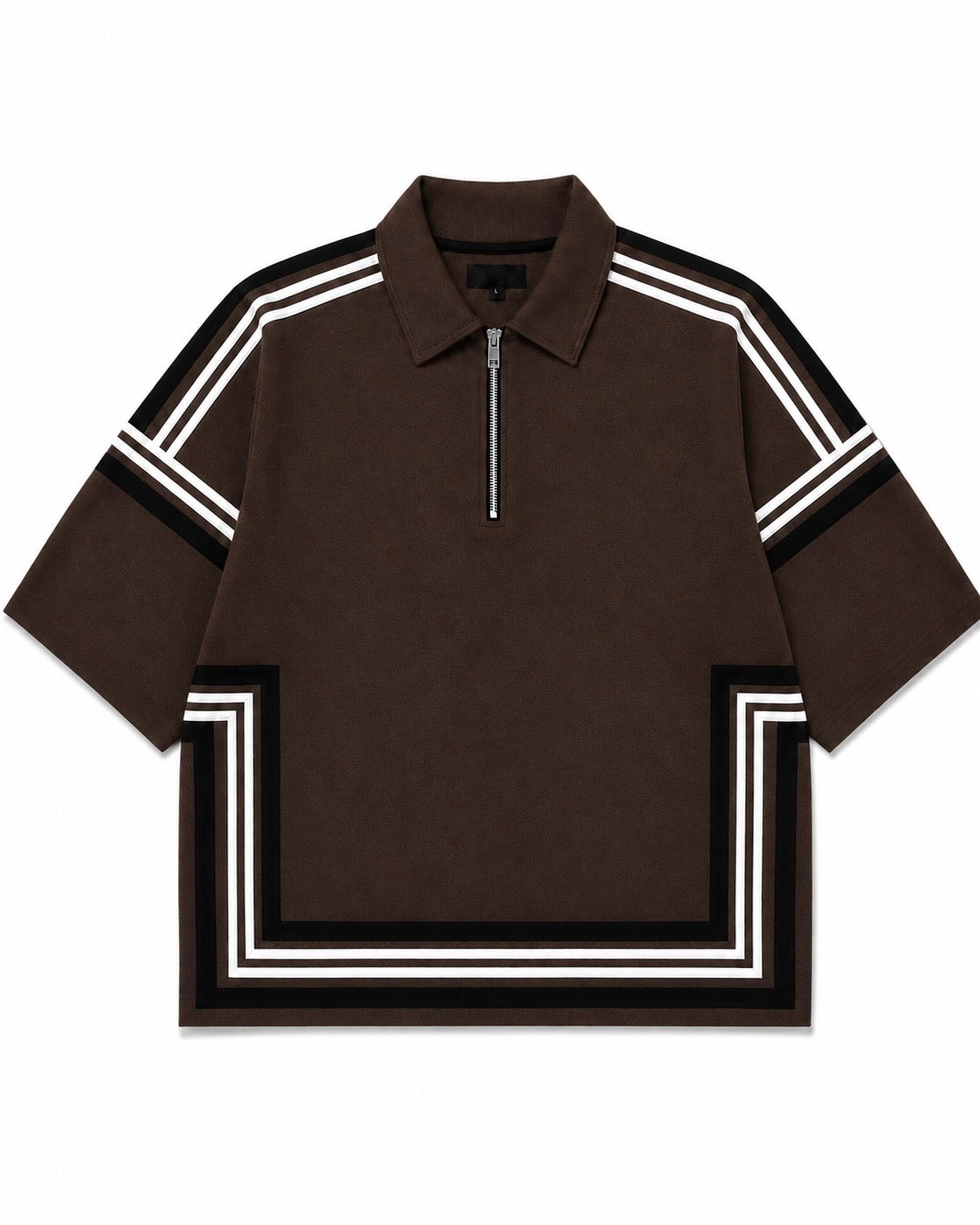 Boundary Zip Polo — Espresso