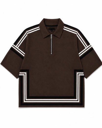Boundary Zip Polo — Espresso