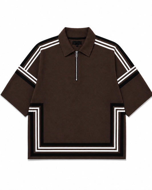 Boundary Zip Polo — Espresso
