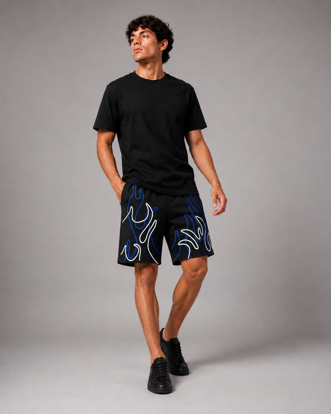 Studio Fireline Shorts – Black / Royal Blue