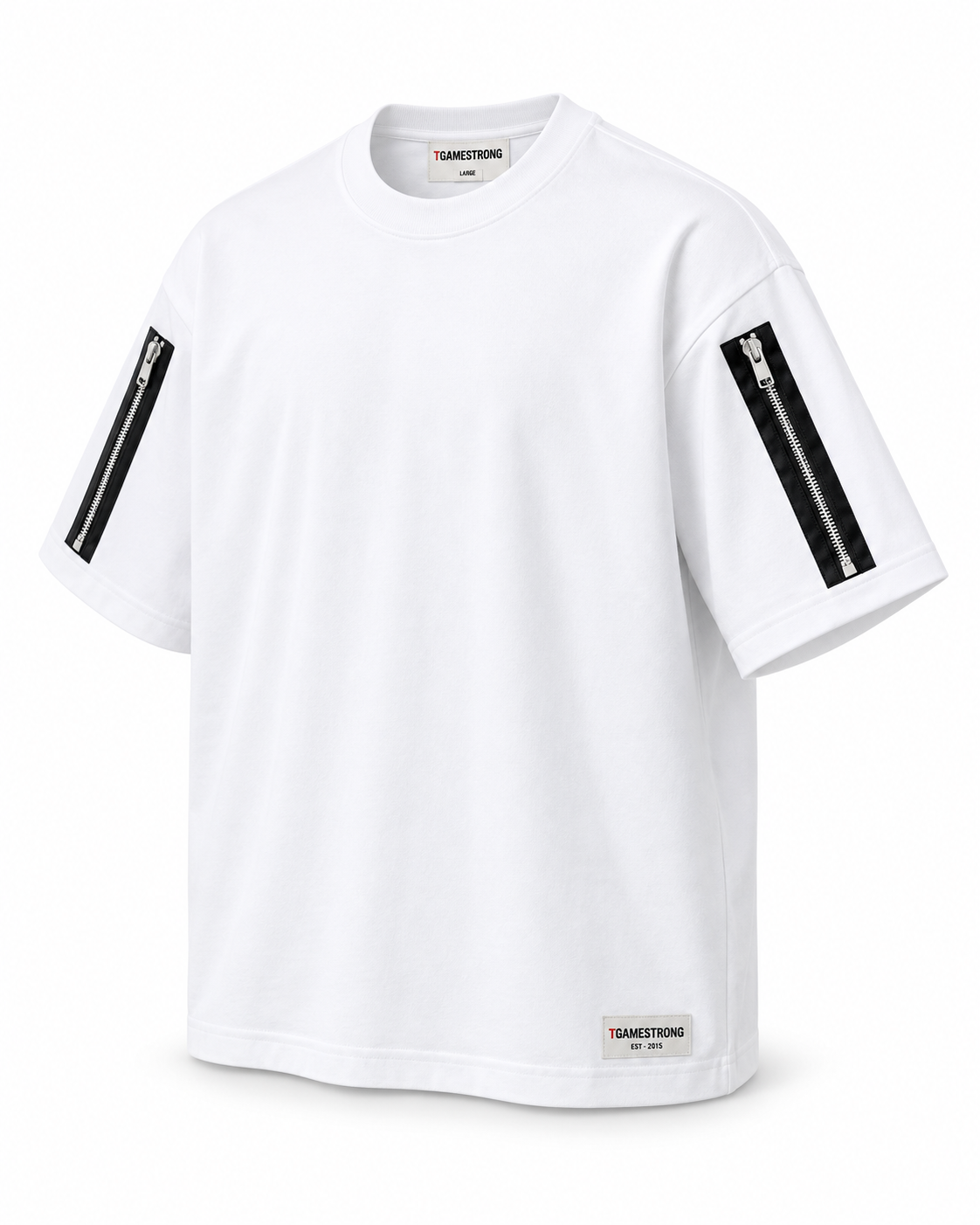 Twin Zip Tee — White