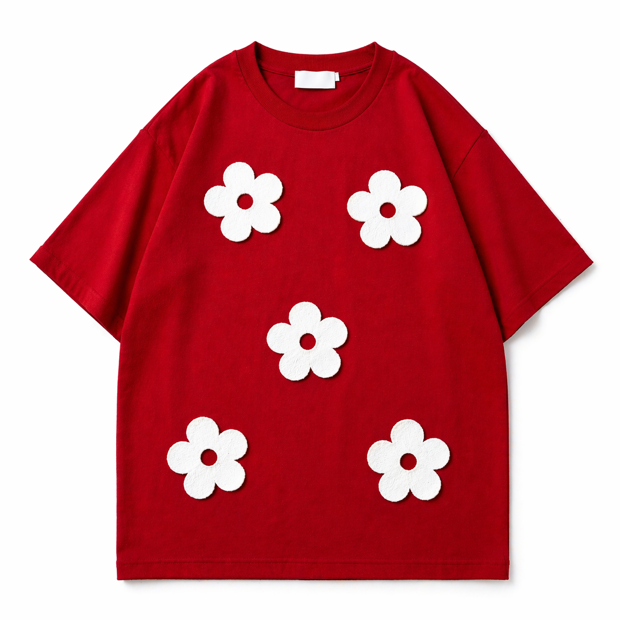 Bloom Appliqué Tee — Red