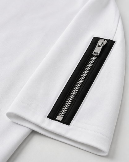 Twin Zip Tee — White