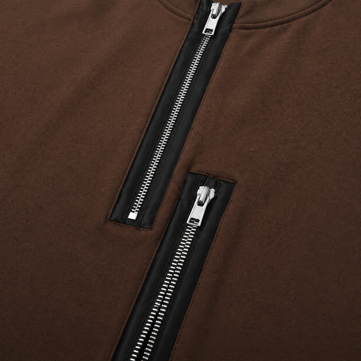 Axis Zip Tee — Coffee Brown