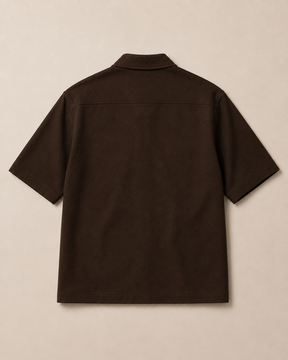 Utility Zip Overshirt - Coffee Brown