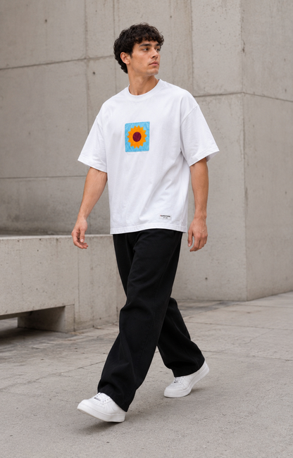 Patchwork Tee — Sky Bloom