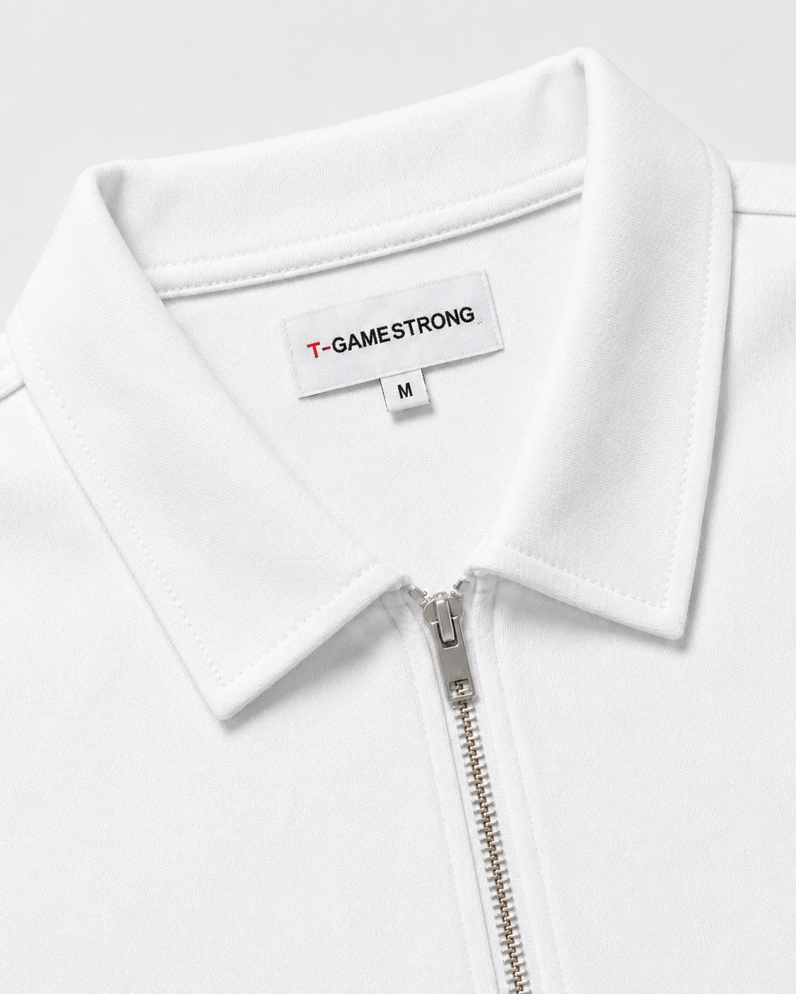 Studio Utility Zip Polo — White