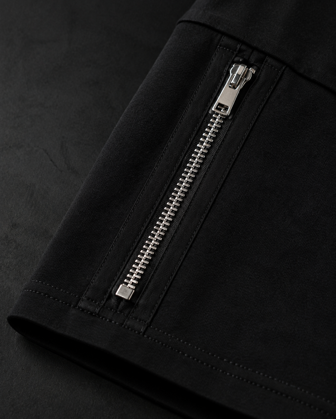 Twin Zip Tee — Black