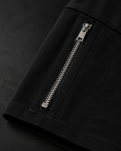 Twin Zip Tee — Black