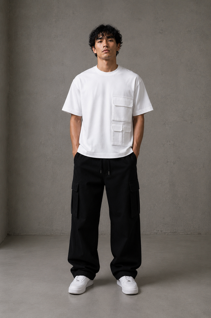 UTILITY BLOCK TEE White