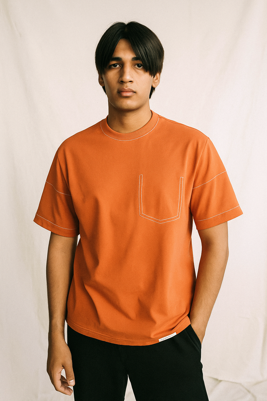 The Orange Stitched detailed