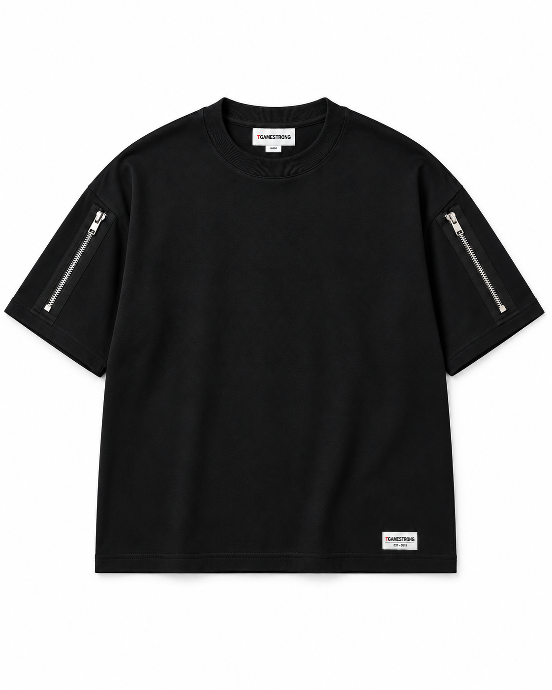 Twin Zip Tee — Black