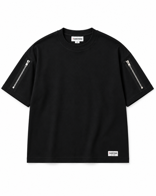Twin Zip Tee — Black