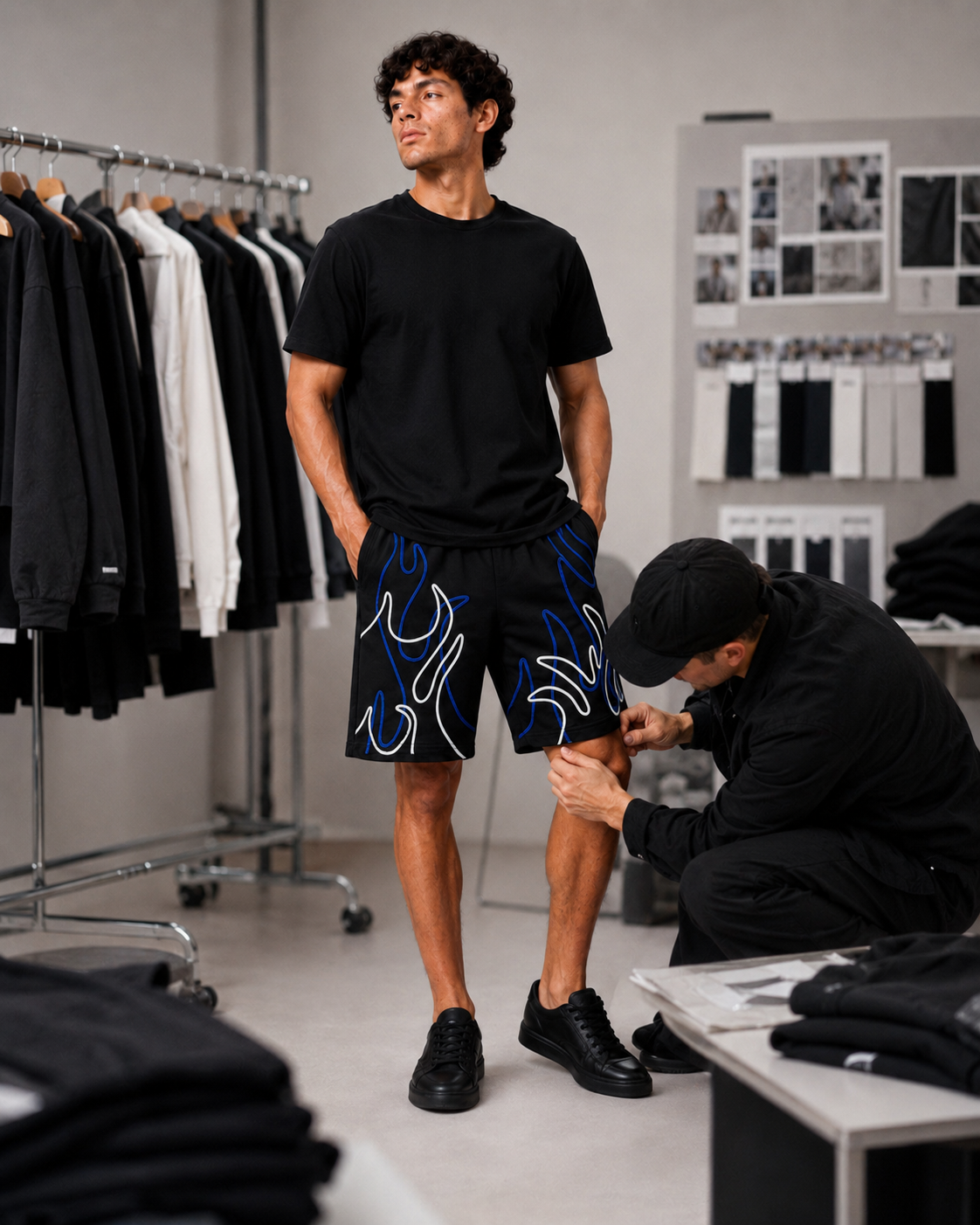 Studio Fireline Shorts – Black / Royal Blue