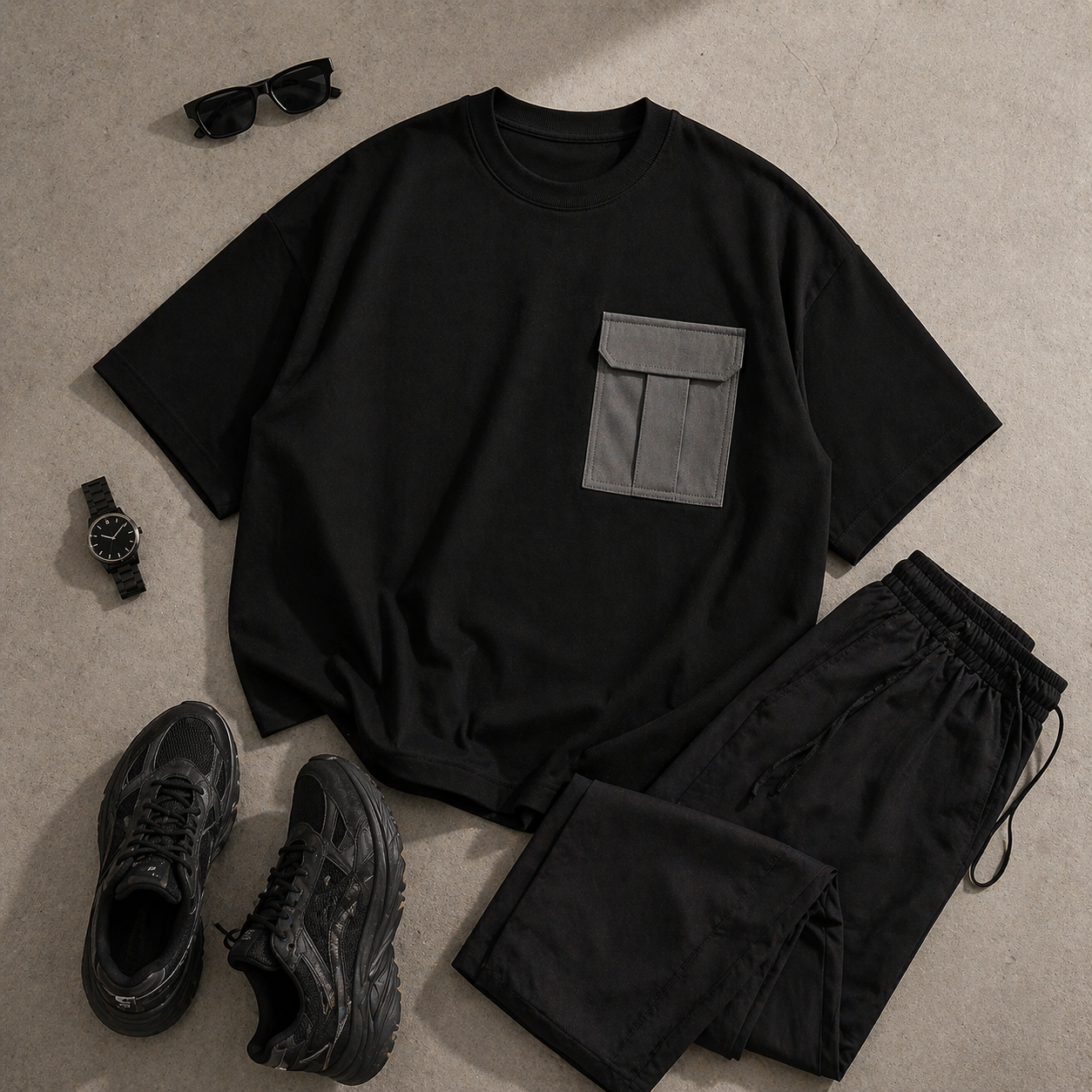 Utility Pocket Tee Black