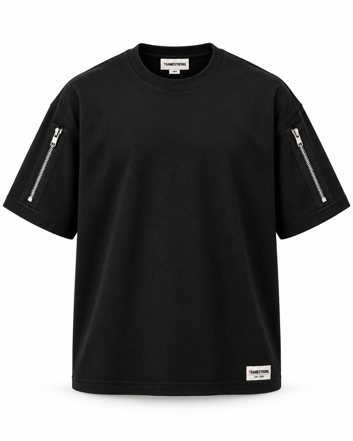 Twin Zip Tee — Black