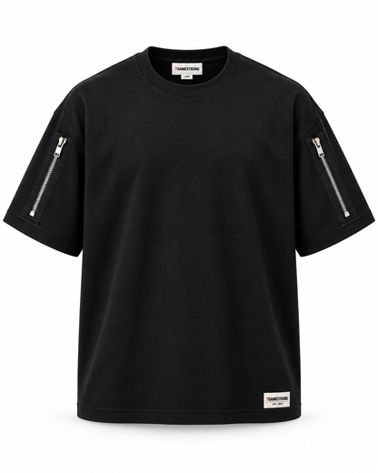 Twin Zip Tee — Black