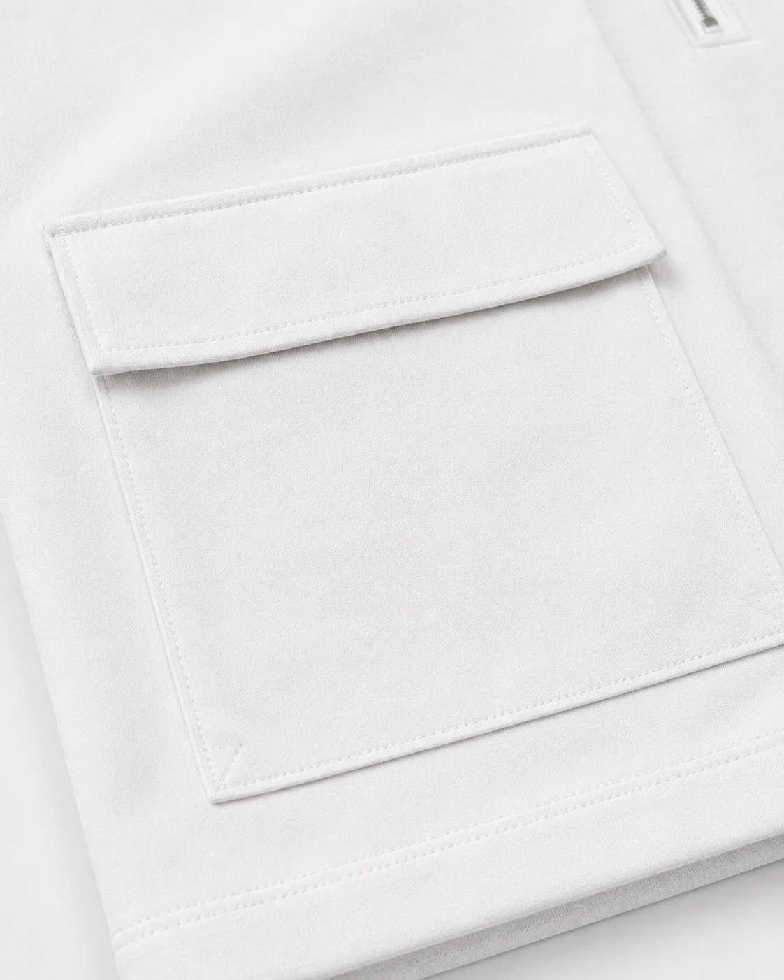 Studio Utility Zip Polo — White