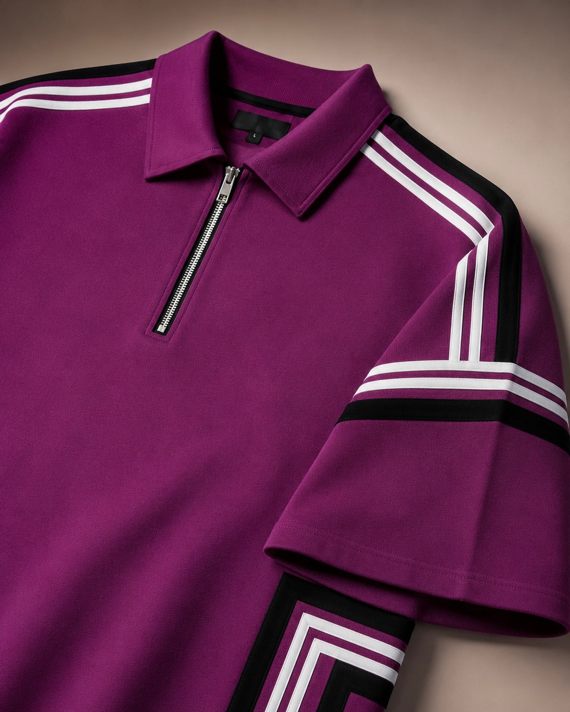 Boundary Zip Polo — Purple Potion