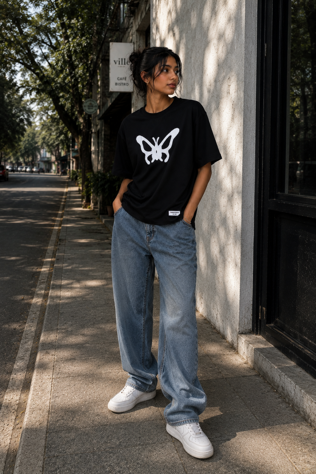 Butterfly Cut Tee – Black