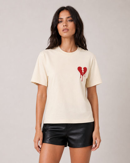 Broken Heart Tee – Cream