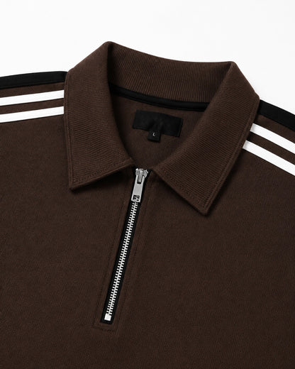 Boundary Zip Polo — Espresso