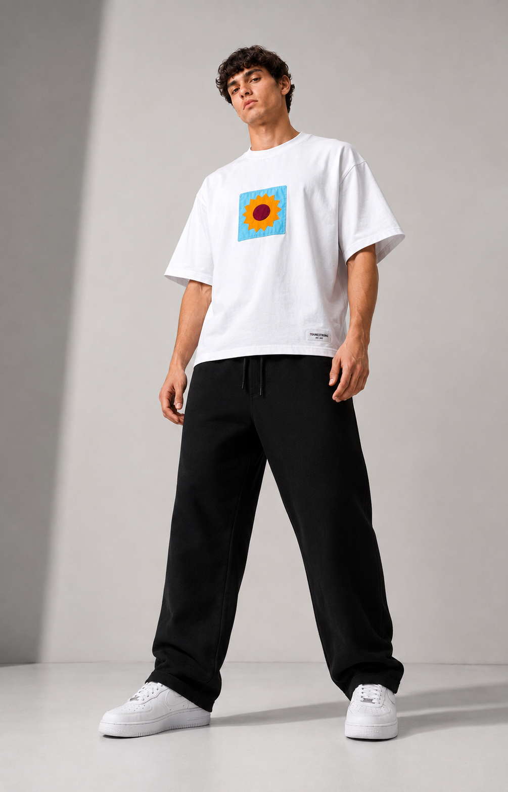 Patchwork Tee — Sky Bloom