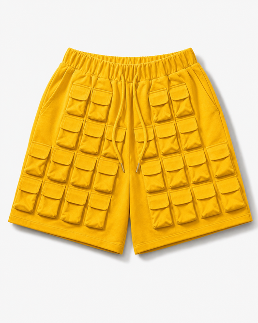 Utility Grid Shorts – Mustard Yellow