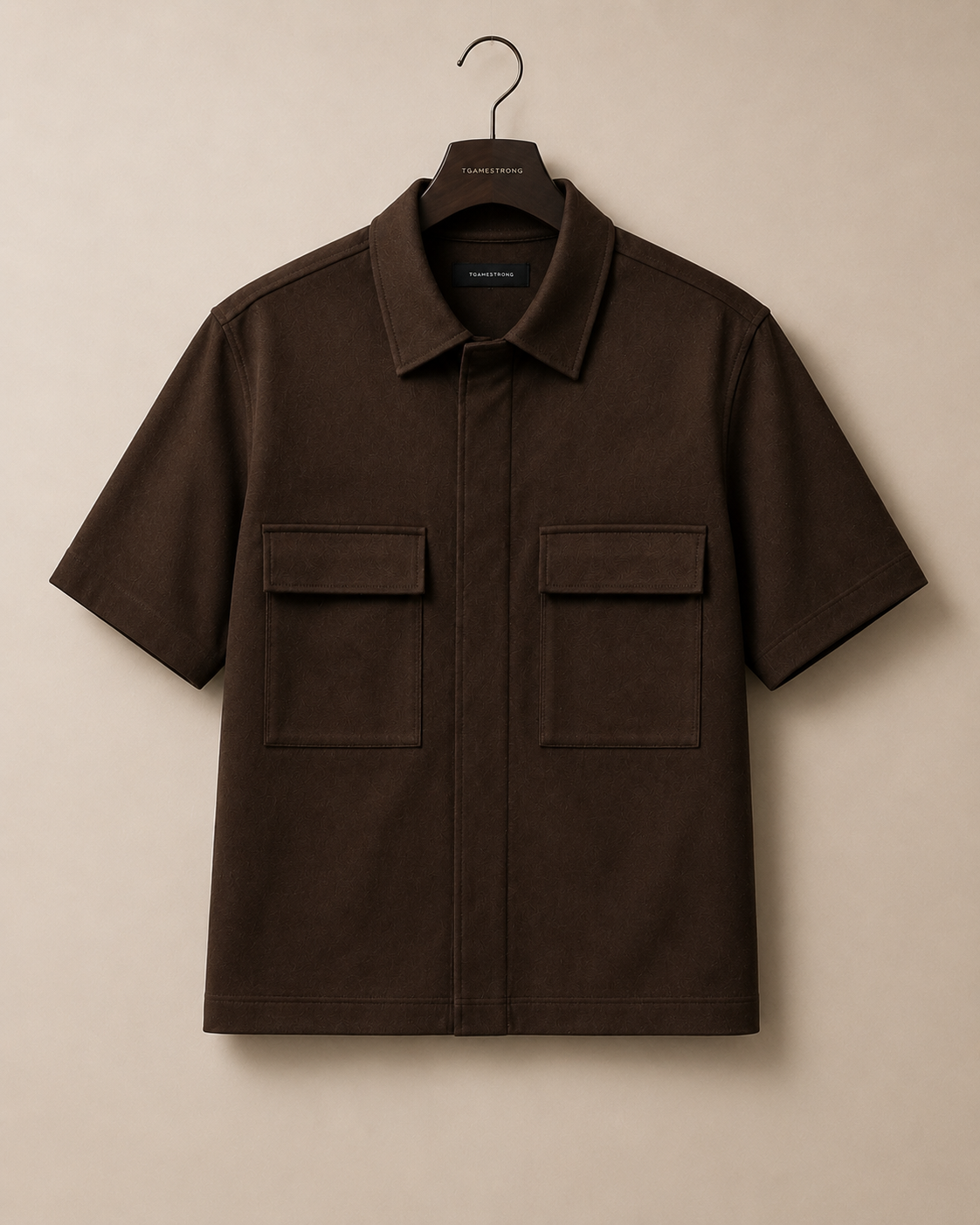 Utility Zip Overshirt - Coffee Brown