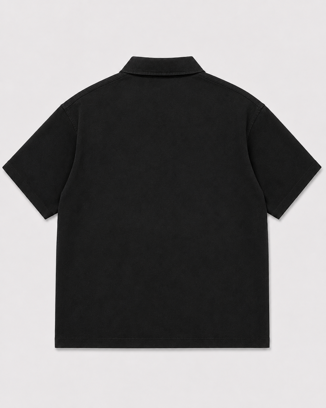 Studio Utility Zip Polo — Black