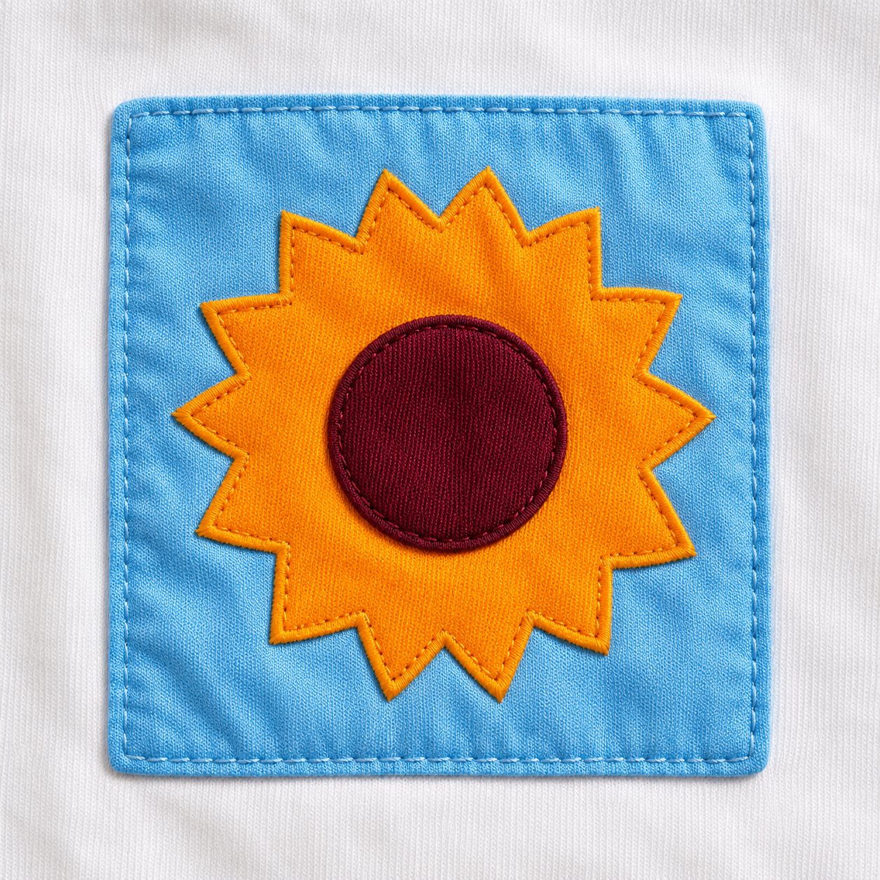 Patchwork Tee — Sky Bloom