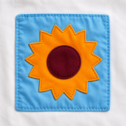 Patchwork Tee — Sky Bloom