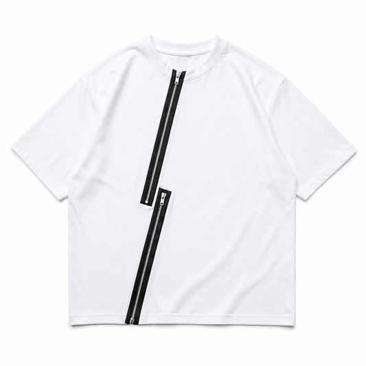 Axis Zip Tee — White