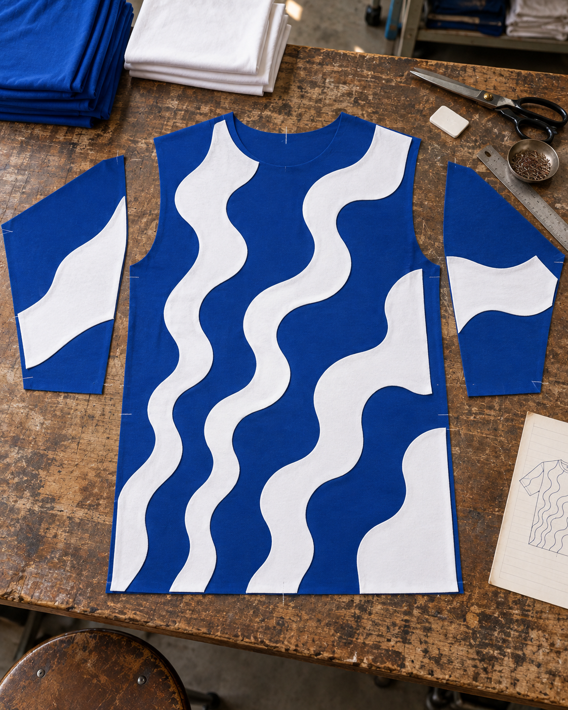Waveform Tee — Saturated Blue